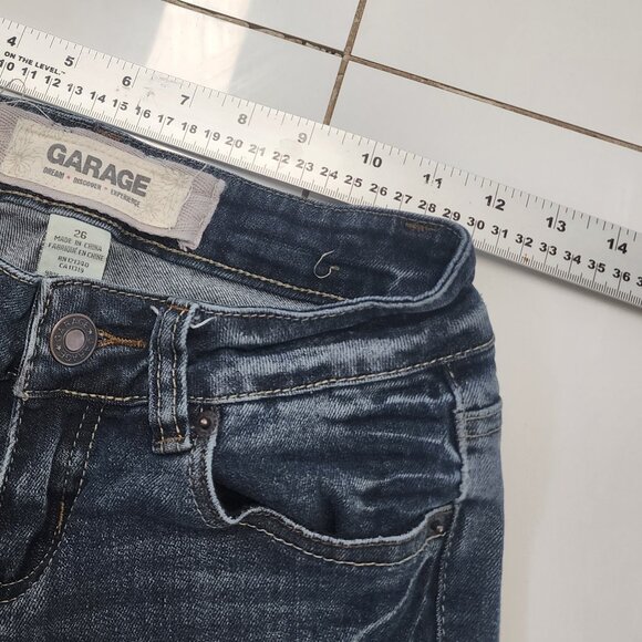 Garage Women's Bootcut Stretch Jeans Size 26 Blue Mid Rise 98% Cotton - Picture 6 of 9